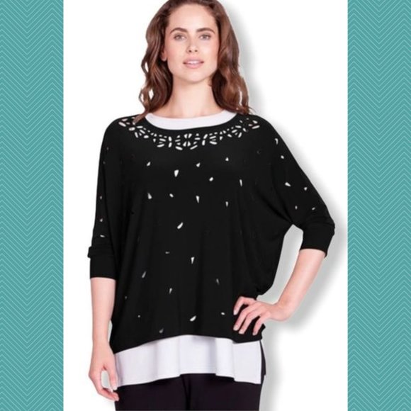 Sympli Navy Cutout Dolman Sleeve Top - Picture 7 of 7